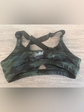 Bombshell Sportswear Green Camo Sports Bra
